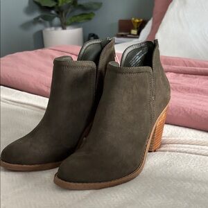 Joie Dark Olive Ankle Booties